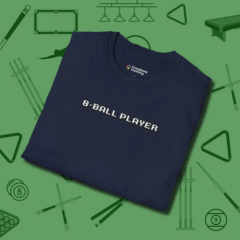 8 Ball T-Shirt, folded view, in Navy cool under pressure, hot on the eyes